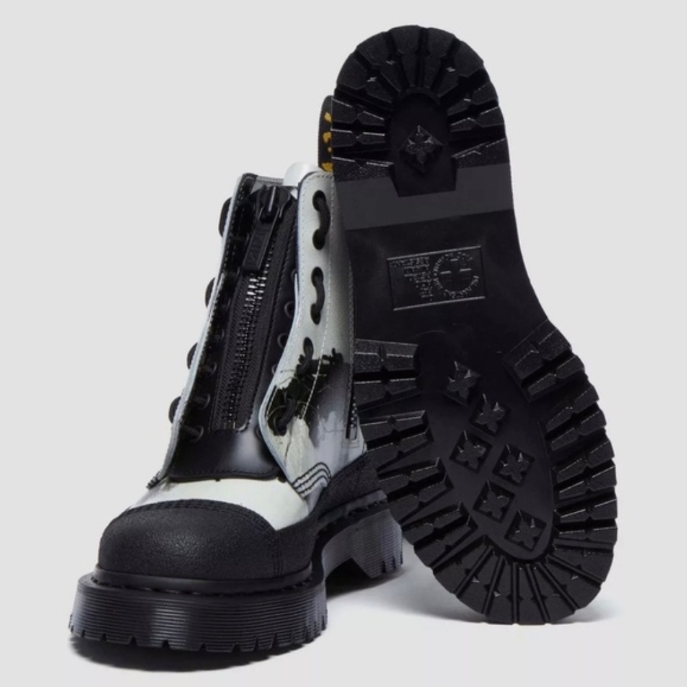Nine Inch Nails Dr. Martens Downward Spiral Black and White Boots M8/W9 - Picture 8 of 9